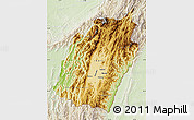 Physical Map of Manipur, lighten