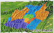 Political Panoramic Map of Manipur, satellite outside