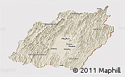Shaded Relief Panoramic Map of Manipur, cropped outside
