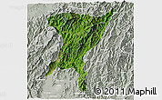 Satellite 3D Map of Senapati, lighten, semi-desaturated