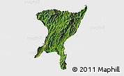 Satellite 3D Map of Senapati, single color outside