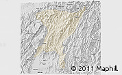 Shaded Relief 3D Map of Senapati, desaturated