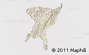 Shaded Relief 3D Map of Senapati, single color outside