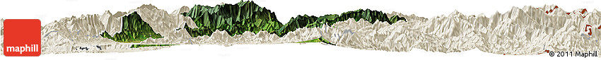 Satellite Horizon Map of Senapati, shaded relief outside