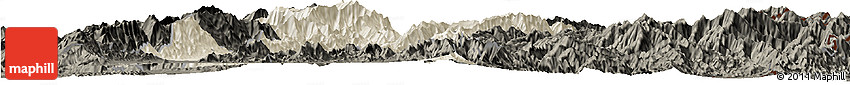Shaded Relief Horizon Map of Senapati, darken