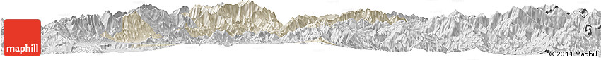 Shaded Relief Horizon Map of Senapati, desaturated