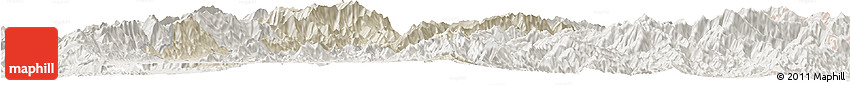Shaded Relief Horizon Map of Senapati, lighten