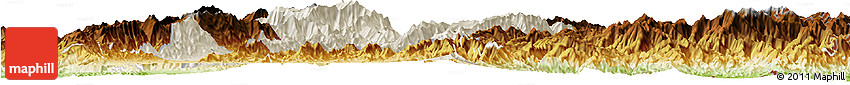 Shaded Relief Horizon Map of Senapati, physical outside