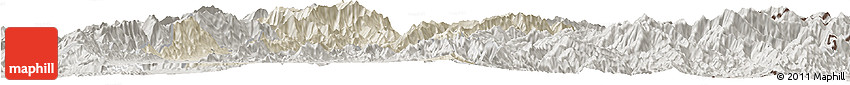 Shaded Relief Horizon Map of Senapati, semi-desaturated