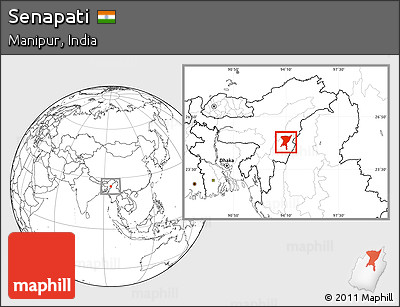 Blank Location Map of Senapati