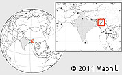 Blank Location Map of Senapati, highlighted country, highlighted parent region, within the entire country