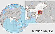 Gray Location Map of Senapati, highlighted country, highlighted parent region
