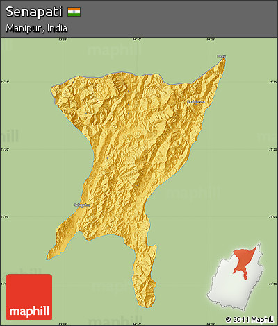 Savanna Style Map of Senapati, single color outside