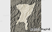 Shaded Relief Map of Senapati, darken