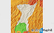 Shaded Relief Map of Senapati, political outside