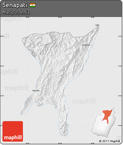 Silver Style Map of Senapati, single color outside