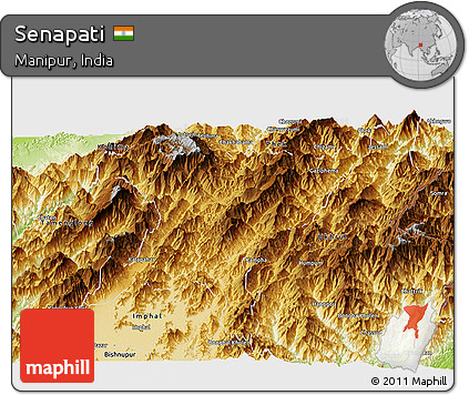 Physical Panoramic Map of Senapati
