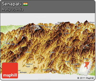Physical Panoramic Map of Senapati