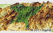 Satellite Panoramic Map of Senapati, physical outside