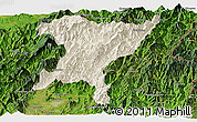 Shaded Relief Panoramic Map of Senapati, satellite outside