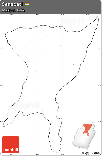 Blank Simple Map of Senapati, cropped outside, no labels