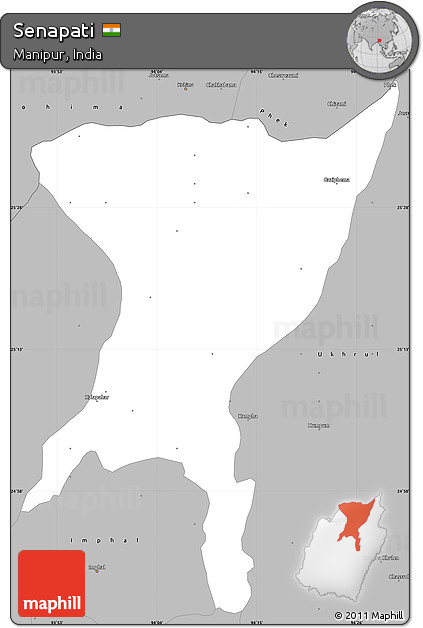 Gray Simple Map of Senapati