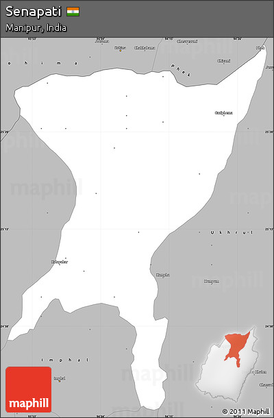 Gray Simple Map of Senapati