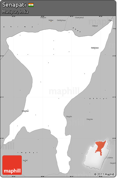 Gray Simple Map of Senapati