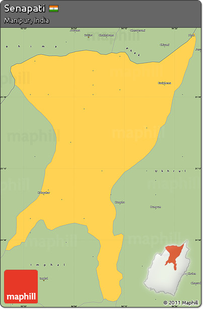 Savanna Style Simple Map of Senapati