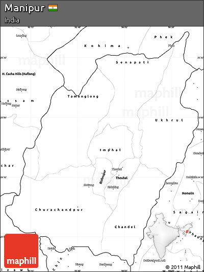 Blank Simple Map of Manipur