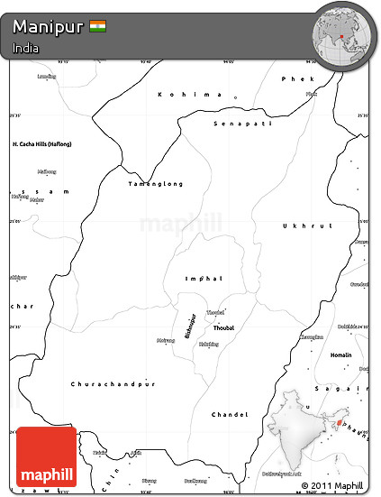 Blank Simple Map of Manipur