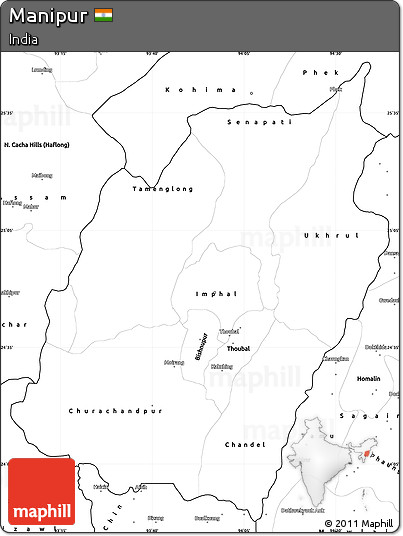 Blank Simple Map of Manipur