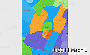 Political Simple Map of Manipur, political shades outside