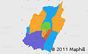 Political Simple Map of Manipur, single color outside
