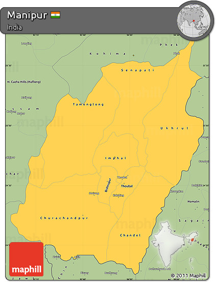 Savanna Style Simple Map of Manipur