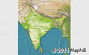 Physical Map of India, satellite outside