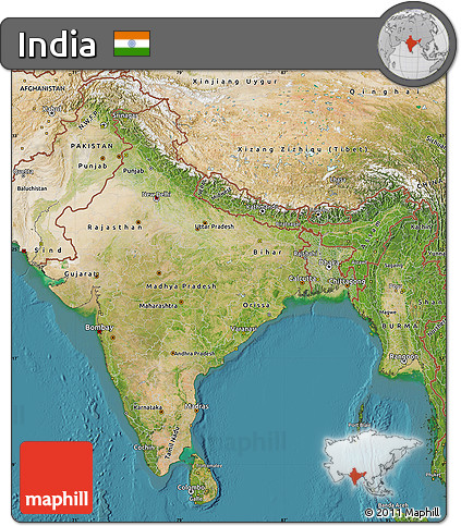 Satellite Map of India