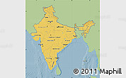 Savanna Style Map of India, single color outside