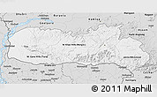 Silver Style 3D Map of Meghalaya