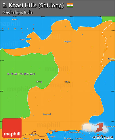Free Political Simple Map of E. Khasi Hills (Shillong)