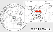 Blank Location Map of Meghalaya