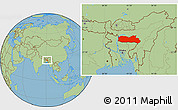 Savanna Style Location Map of Meghalaya