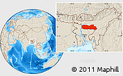 Shaded Relief Location Map of Meghalaya