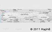 Silver Style Panoramic Map of Meghalaya