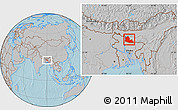 Gray Location Map of W. Garo Hills (Tura), hill shading