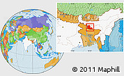 Political Location Map of W. Garo Hills (Tura), highlighted country