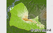 Physical Map of W. Garo Hills (Tura), darken