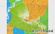 Physical Map of W. Garo Hills (Tura), political outside