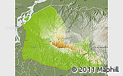 Physical Map of W. Garo Hills (Tura), semi-desaturated