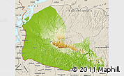 Physical Map of W. Garo Hills (Tura), shaded relief outside